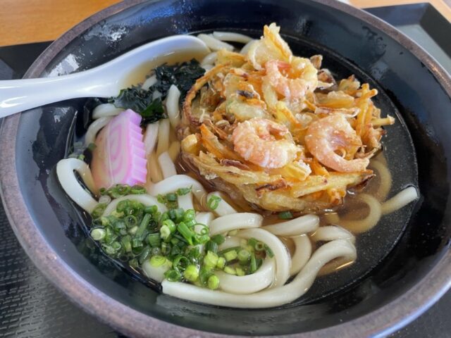 屋久島空港　レストラン　エアポート屋久島　海鮮かき揚げうどん